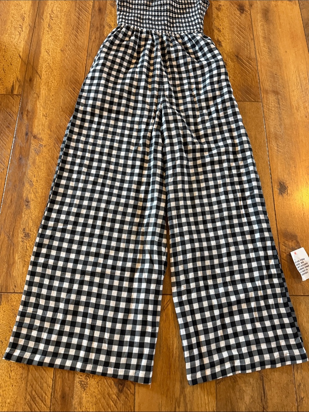 NWT ASOS Jumpsuit Wide Leg Gingham - Picture 5 of 14